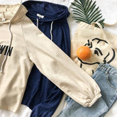 Sudadera con capucha de manga larga de algodón de la escuela Darwin en azul y beige